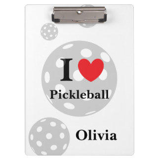 Personalized "I Love Pickleball" Clipboard