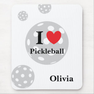 Personalized "I Love Pickleball" Mouse Pad