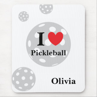 Personalized "I Love Pickleball" Mouse Pad