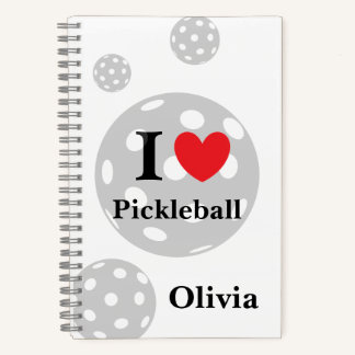 Personalized "I Love Pickleball" Notebook