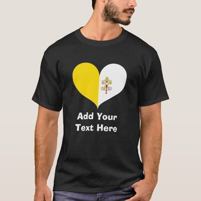 Personalized I Love Vatican City Flag T-Shirt (Front)