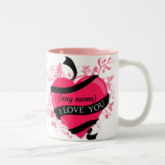 Personalized I Love You (any name) Two-Tone Coffee Mug