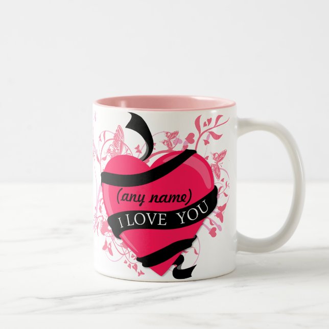 Personalized I Love You (any name) Two-Tone Coffee Mug (Right)