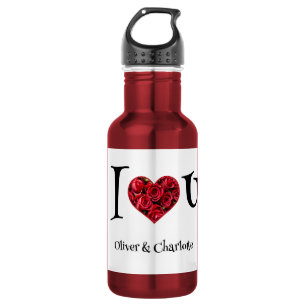 Personalized I Love You Couple Names 532 Ml Water Bottle