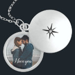 Personalized I love you couple photo Locket Necklace<br><div class="desc">Say I love you with this keepsake locket and personalize it with a photo and special message. To change the font style customize further,  let me know if you need assistance.</div>