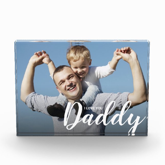 Personalized I Love You Daddy Custom Photo Block (Front)