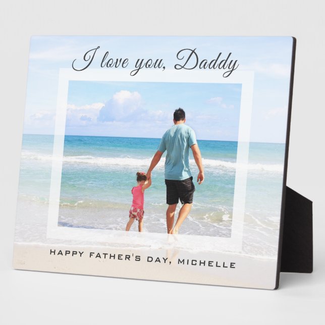 Personalized I Love You Daddy Custom Photo Plaque (Side)