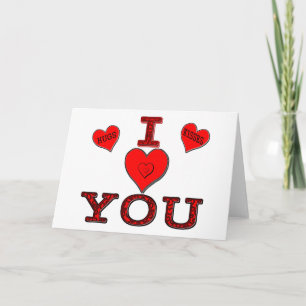 Personalized I Love You Hearts Card