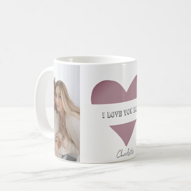 Personalized 'I Love You Mom' Mug with Heart (Front Left)