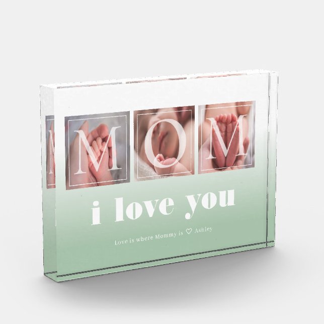 Personalized I Love You Photo Block (Left)