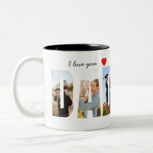 Personalized I Love You Photo Collage Dad Mug