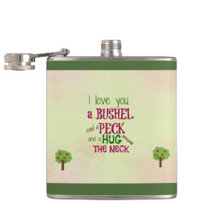 Personalized I love you stainless steel flask