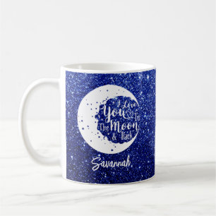 Personalized I love you to the moon & back   Coffee Mug