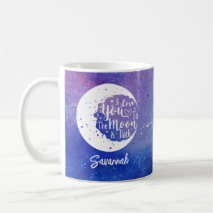 Personalized I love you to the moon & back Coffee Mug