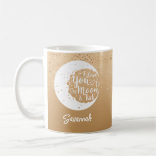 Personalized I love you to the moon & back    Coffee Mug