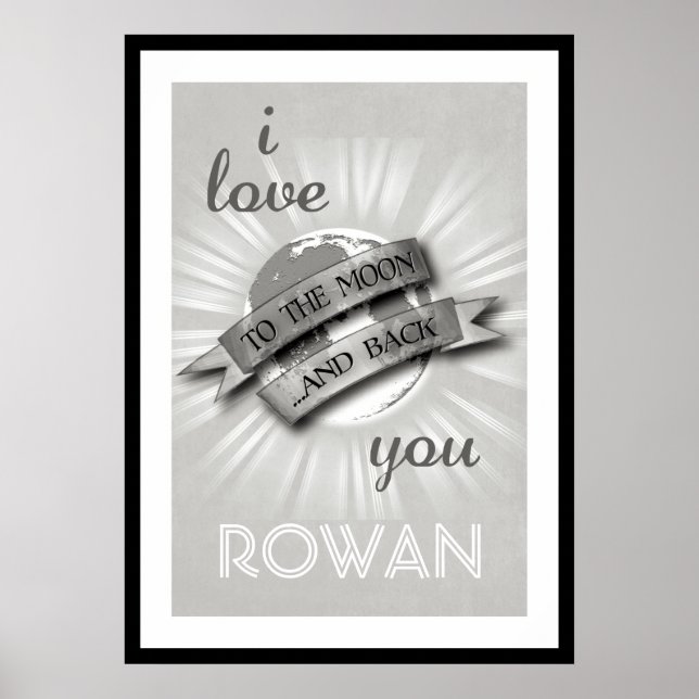 Personalized I Love You To The Moon & Back Poster (Front)