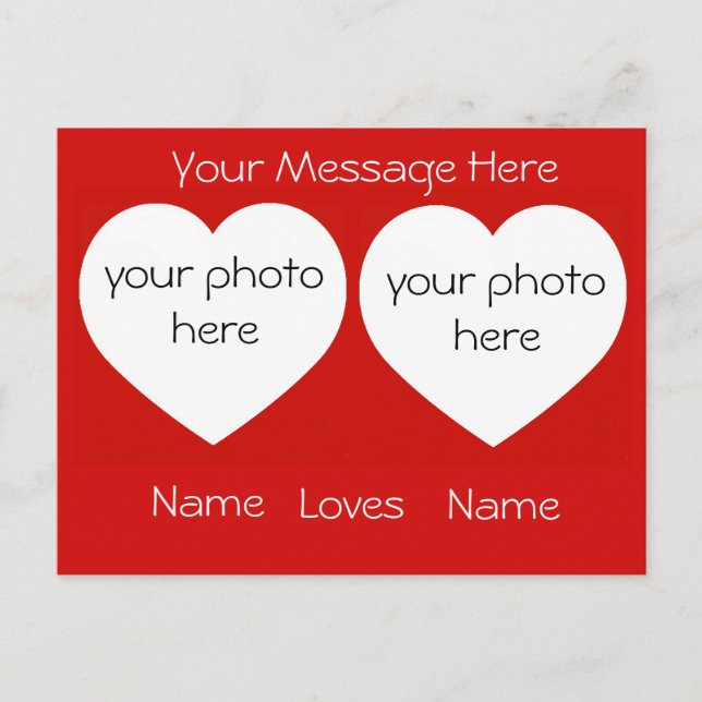 Personalized I Love You with photos Postcard (Front)