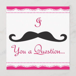 PERSONALIZED I Moustache You A Q! Wedding Party! Invitation