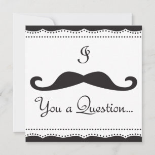 PERSONALIZED I Moustache You A Q! Wedding Party! Invitation