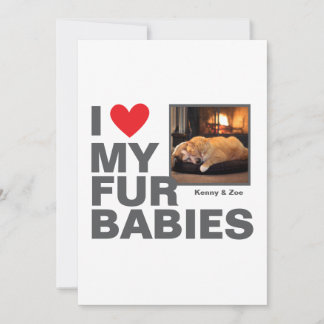 Personalized 'I ❤️ My Fur Babies' Photo Design Invitation