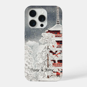 Personalized I Snow Temple I White and Red iPhone 15 Pro Case