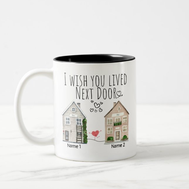 Personalized I Wish You Lived Next Door Gift Mug (Left)