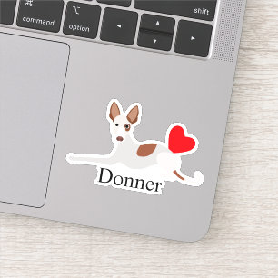 Personalized Ibizan Hound Heart Name Podenco