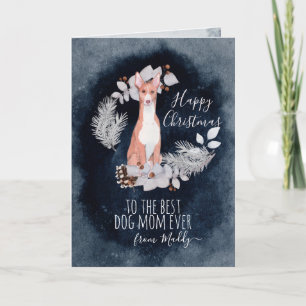 Personalized Ibizan Hound Mom Christmas Holiday Card