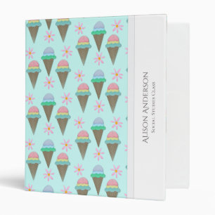 Personalized Ice Cream And Daisy Binder