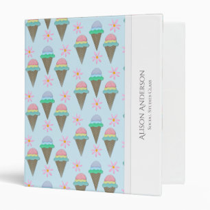 Personalized Ice Cream And Daisy Binder