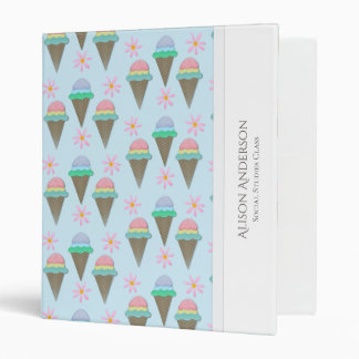 Personalized Ice Cream And Daisy Binder