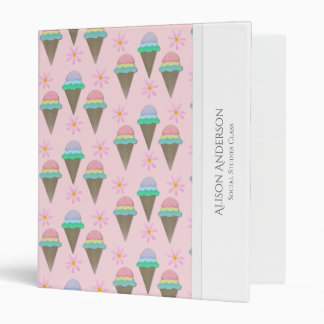 Personalized Ice Cream And Daisy Binder