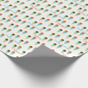 Personalized Ice Cream Cones Wrapping Paper