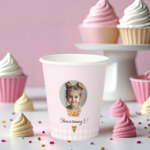 Personalized Ice Cream Head Birthday Paper Cups