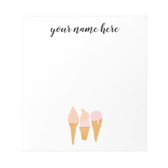 Personalized Ice Cream Notepad (Front)