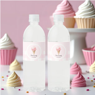 Personalized Ice Cream Party Water Bottle Label