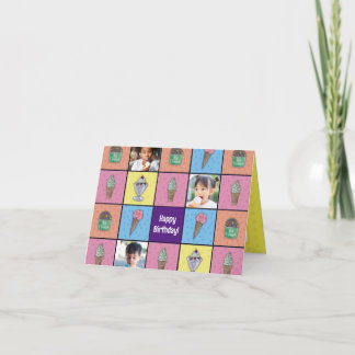 Personalized Ice Cream Photo Birthday Card