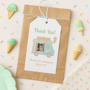 Personalized Ice Cream Truck Birthday Photo Thank  Gift Tags