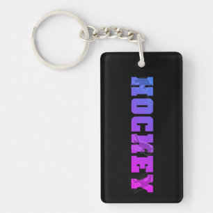 Personalized Ice Hockey Art Key Chain