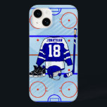 Personalized Ice Hockey design Case-Mate iPhone 14 Case<br><div class="desc">We can create this design in any colour scheme, just contact us PRIOR to purchase via the ask the designer link to discuss the changes you require. Great design for any Hockey players or fans, featuring a Ice hockey jersey, hockey stick, helmet and skates, the jersey can be customized with...</div>