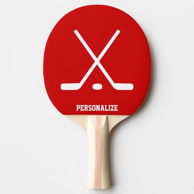 Personalized ice hockey fan ping pong paddle (Front)