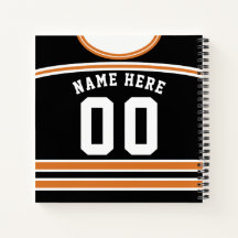 Personalized Ice Hockey Jersey Template Notebook