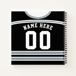 Personalized Ice Hockey Jersey Template Notebook
