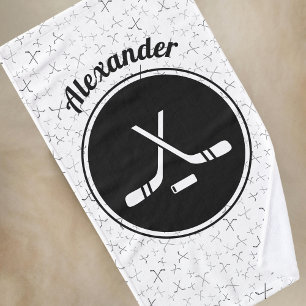 Personalized Ice Hockey Pattern Team Player Name Hand Towel