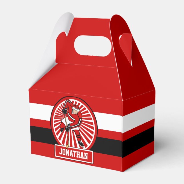 Personalized Ice Hockey player Favor Box (Back Side)