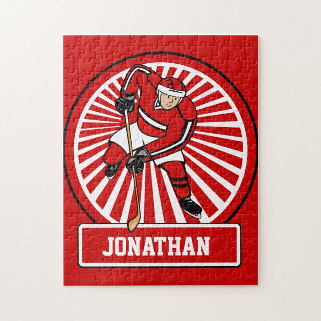 Personalized Ice Hockey player Jigsaw Puzzle (Vertical)