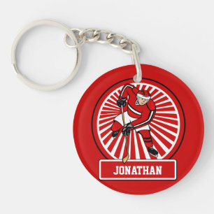 Personalized Ice Hockey player Keychain