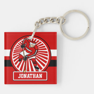 Personalized Ice Hockey player Keychain