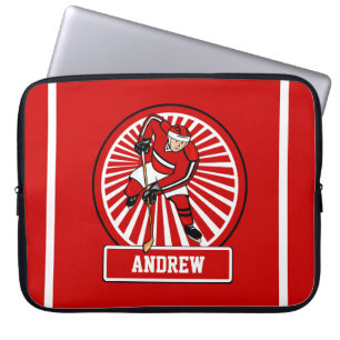 Personalized Ice Hockey Player Laptop Sleeve