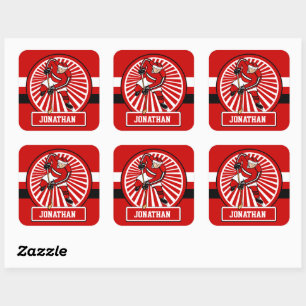 Personalized Ice Hockey player Square Sticker